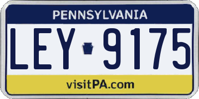 PA license plate LEY9175
