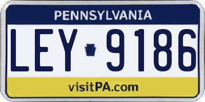 PA license plate LEY9186