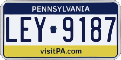 PA license plate LEY9187