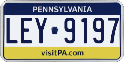 PA license plate LEY9197