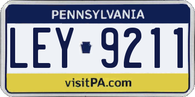 PA license plate LEY9211