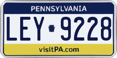 PA license plate LEY9228