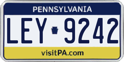 PA license plate LEY9242