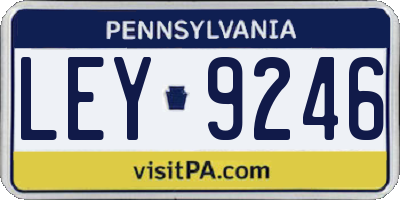 PA license plate LEY9246