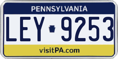 PA license plate LEY9253
