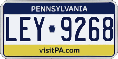 PA license plate LEY9268