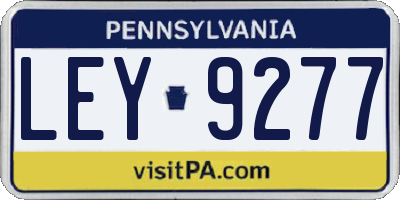 PA license plate LEY9277