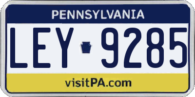 PA license plate LEY9285