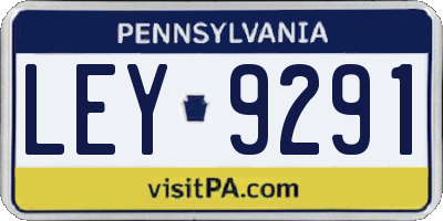 PA license plate LEY9291