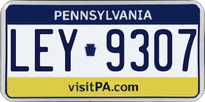 PA license plate LEY9307