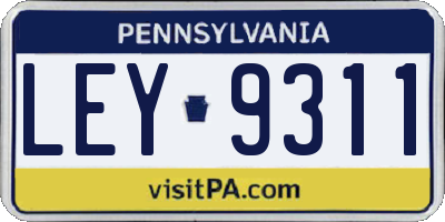 PA license plate LEY9311
