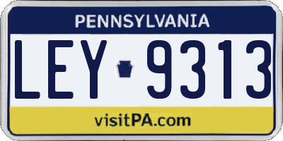 PA license plate LEY9313