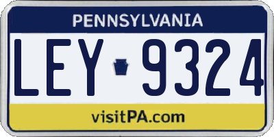 PA license plate LEY9324