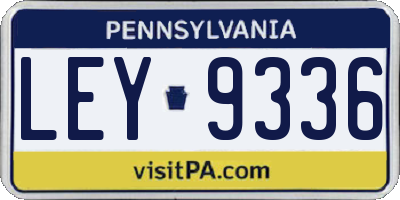 PA license plate LEY9336