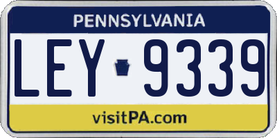 PA license plate LEY9339