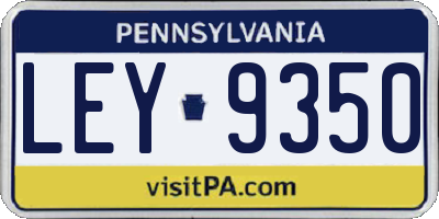 PA license plate LEY9350
