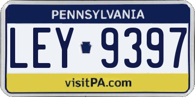 PA license plate LEY9397