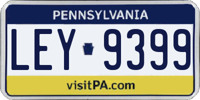 PA license plate LEY9399