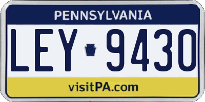 PA license plate LEY9430