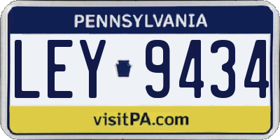 PA license plate LEY9434