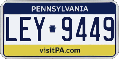 PA license plate LEY9449