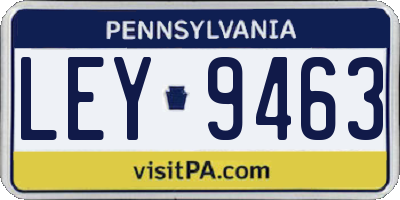 PA license plate LEY9463
