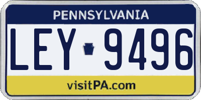 PA license plate LEY9496