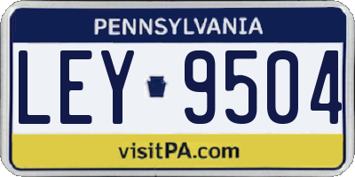 PA license plate LEY9504