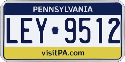 PA license plate LEY9512