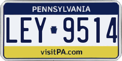 PA license plate LEY9514