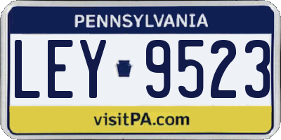 PA license plate LEY9523