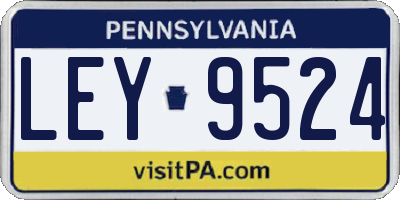 PA license plate LEY9524