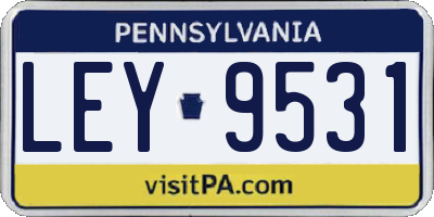 PA license plate LEY9531