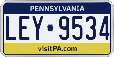 PA license plate LEY9534
