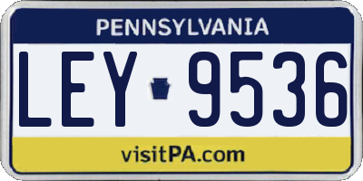 PA license plate LEY9536