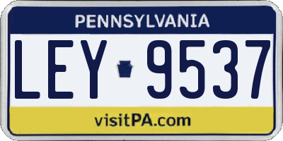 PA license plate LEY9537