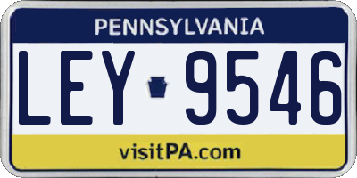 PA license plate LEY9546