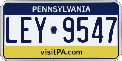 PA license plate LEY9547