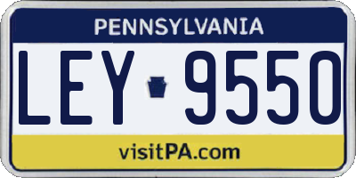 PA license plate LEY9550