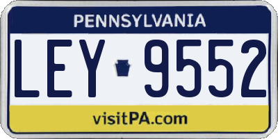PA license plate LEY9552