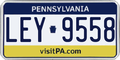 PA license plate LEY9558