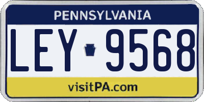 PA license plate LEY9568