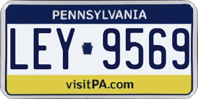 PA license plate LEY9569