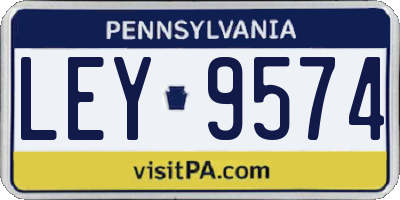 PA license plate LEY9574