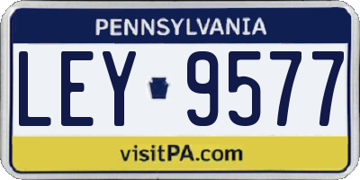 PA license plate LEY9577