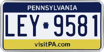 PA license plate LEY9581