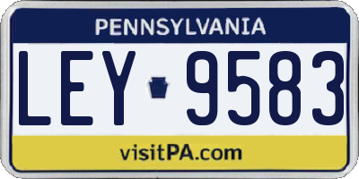 PA license plate LEY9583