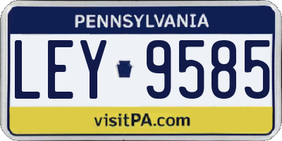 PA license plate LEY9585