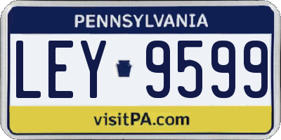 PA license plate LEY9599