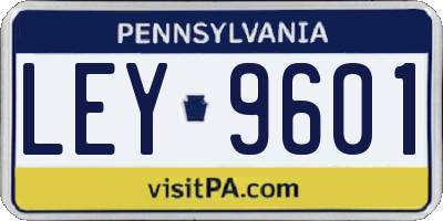 PA license plate LEY9601
